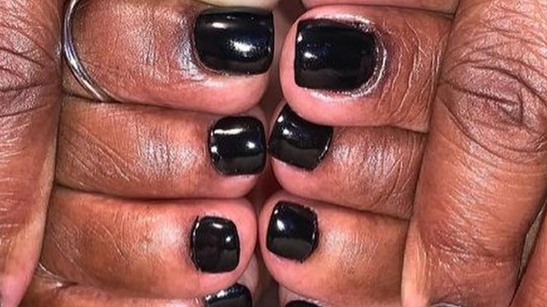 Black pedicure