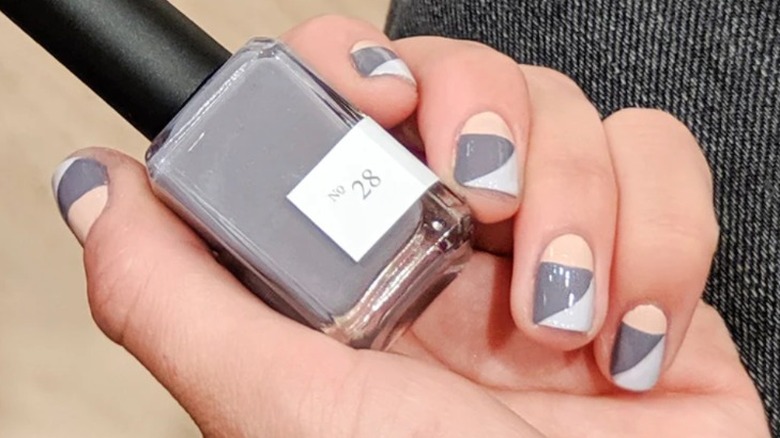 Lavender gray nail polish