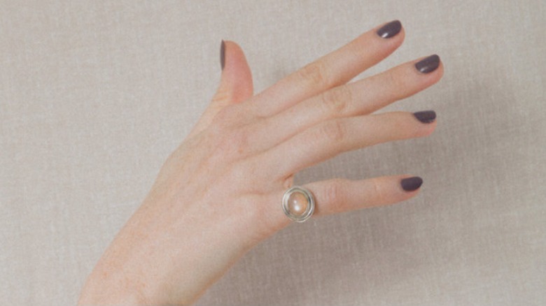 Gray purple nails