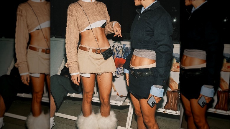 Miu Miu miniskirts on models