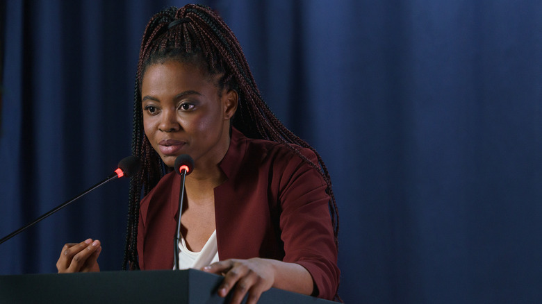 Woman giving a speech