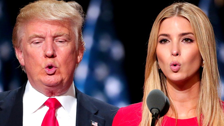 Donald and Ivanka Trump speaking