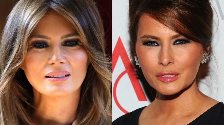 Melania Trump wearing heavy eye makeup