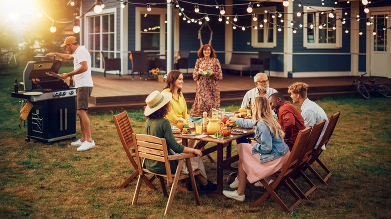 people gathered in yard