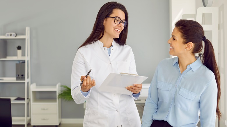 Woman at a doctor's consultation