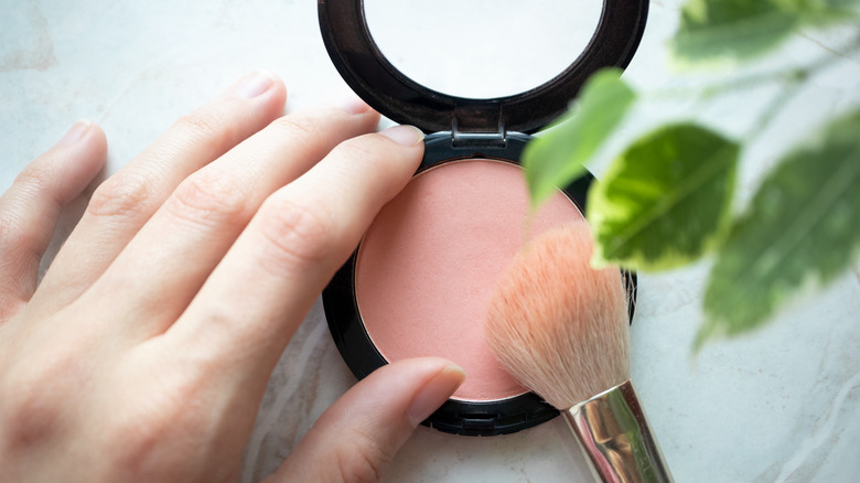 pink powder blush