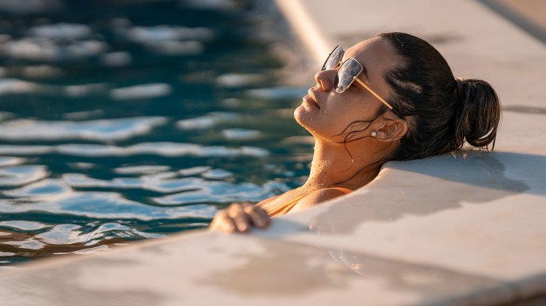 Woman in a pool