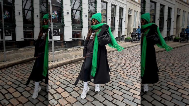 Girl wearing hat and scarf