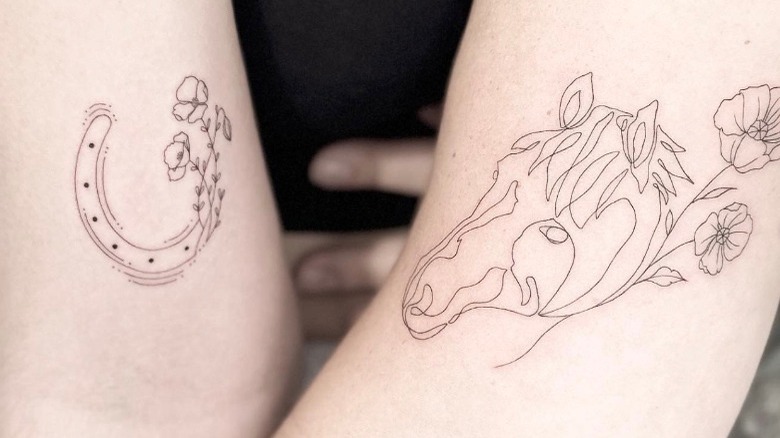 Horse and horseshoe tattoos