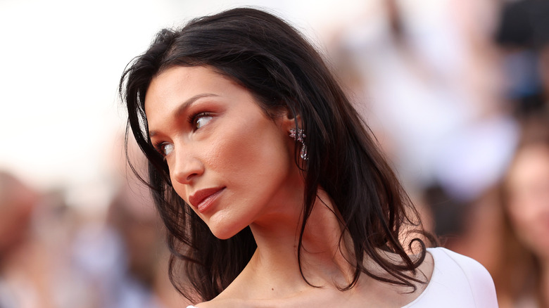 Bella Hadid with dark brown hair