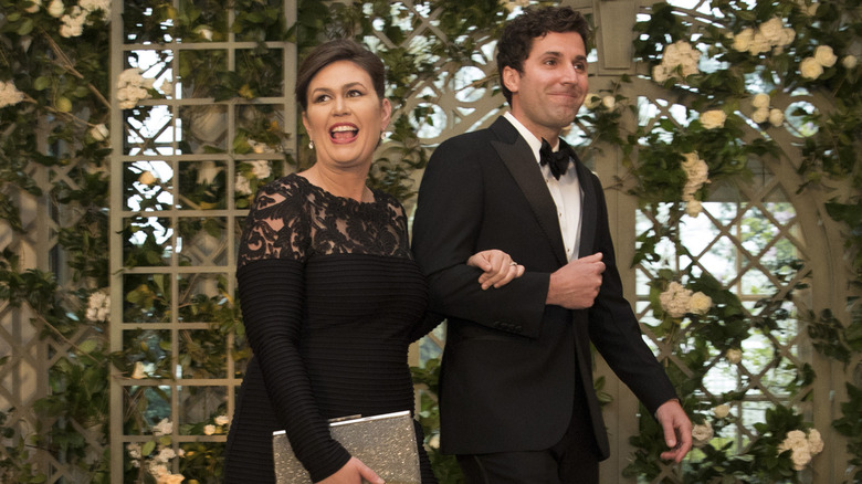 Sarah Huckabee Sanders and her husband Bryan in formal dress.