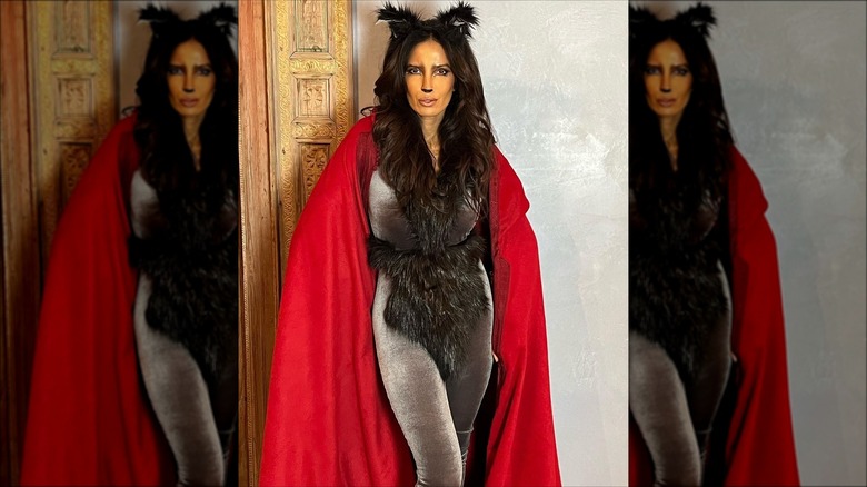 Padma Lakshmi dressed as "Little Red Riding Wolf"