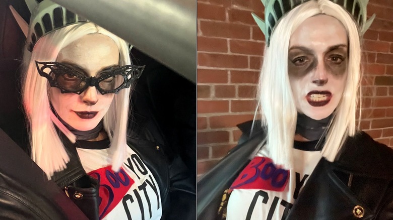 Anne Hathaway dressed as "Boo York City" for Halloween 2024