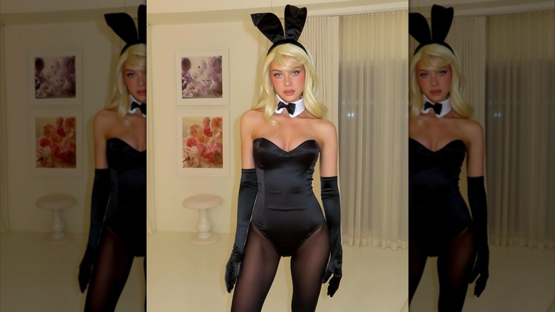 Nicola Peltz Beckham dressed as a Playboy bunny