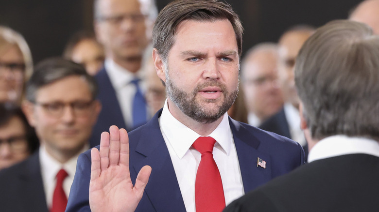 JD Vance being sworn in as vice president