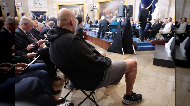 John Fetterman sitting at the inauguration