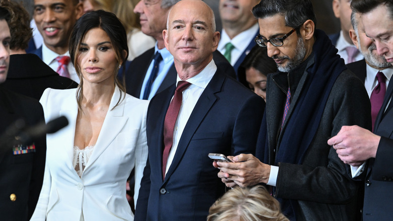 Lauren Sanchez and Jeff Bezos at the inauguration