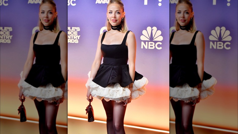 MacKenzie Porter black and white ruffled dress