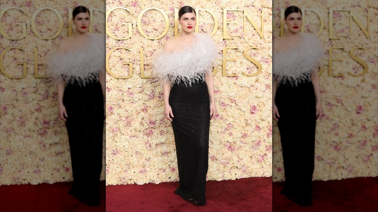 Alexandra Daddario at the 2025 Golden Globes