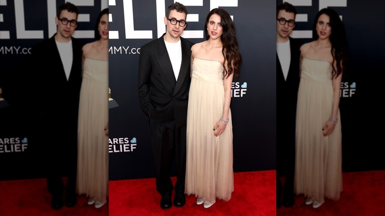 Margaret Qualley and Jack Antonoff at the 2025 Grammy Awards