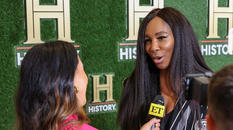 Venus Williams being interviewed