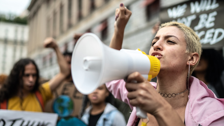 Woman protesting 