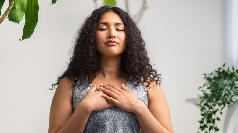 Woman meditating 