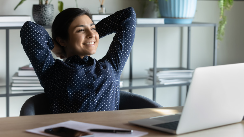 Smiling woman in an office