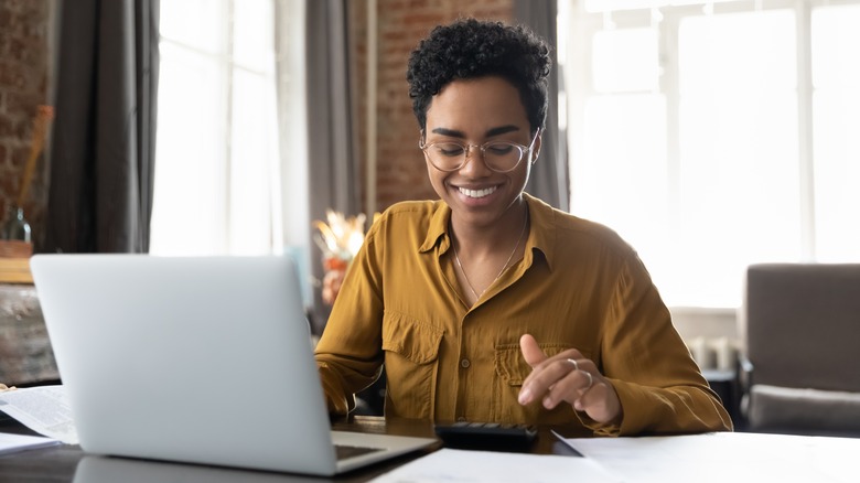 Woman at a computer