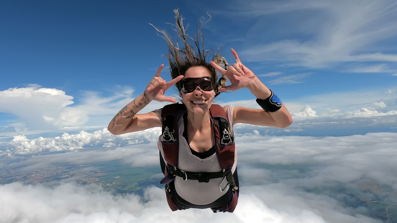 Woman skydiving 