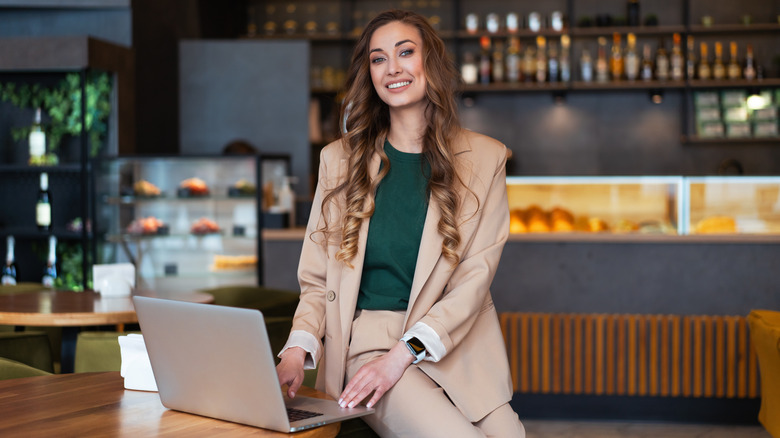 woman working in suit