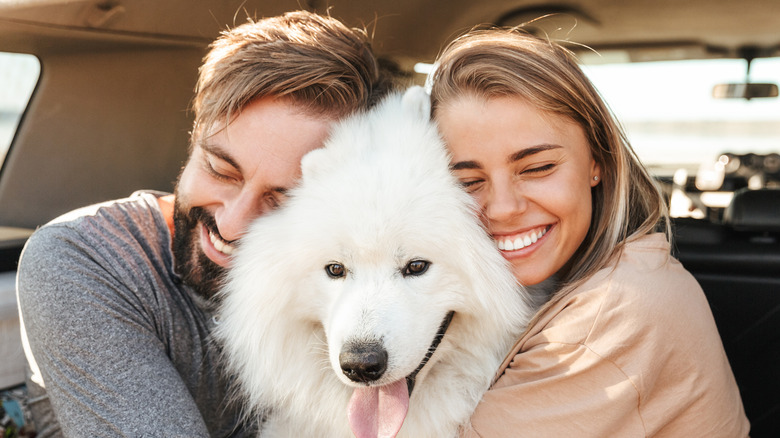 Couple with a dog 