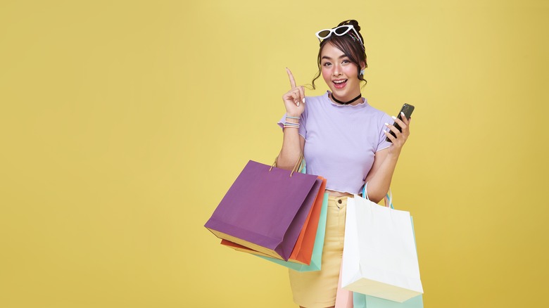 woman with shopping bags