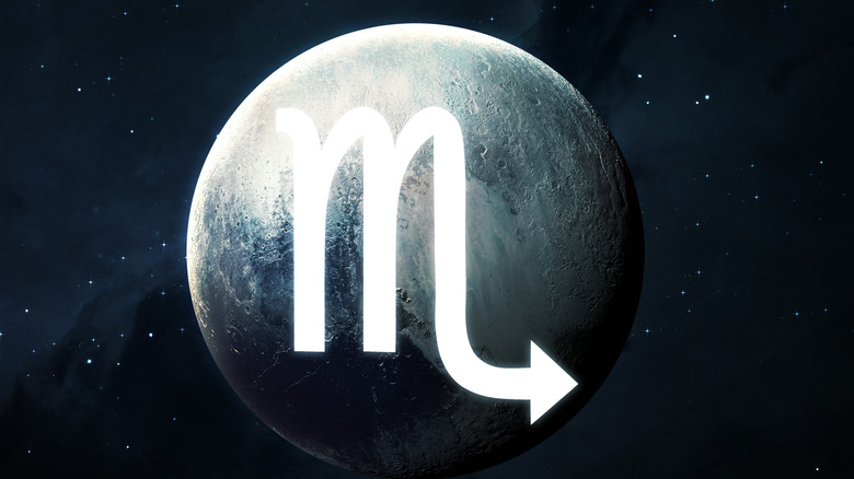 Scorpio symbol on planet Pluto