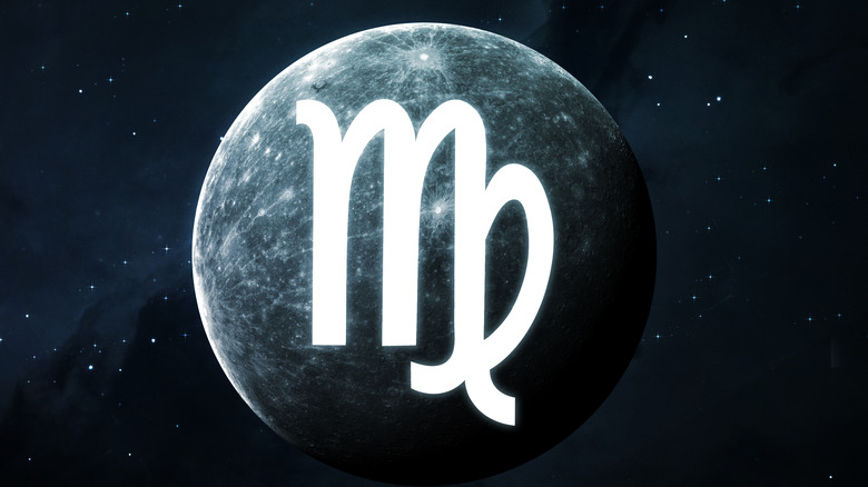 Virgo symbol on planet Mercury