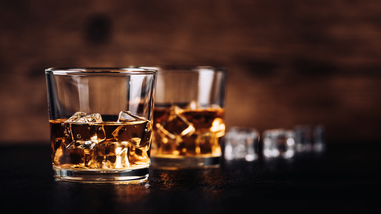 Glasses of bourbon