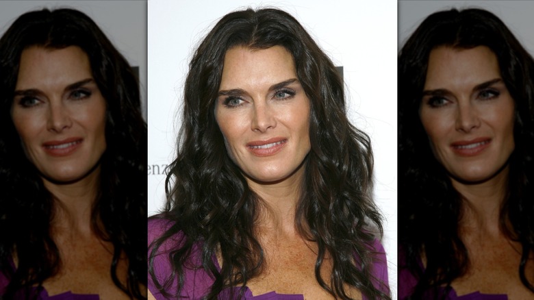 Brooke Shields with wavy dark hair