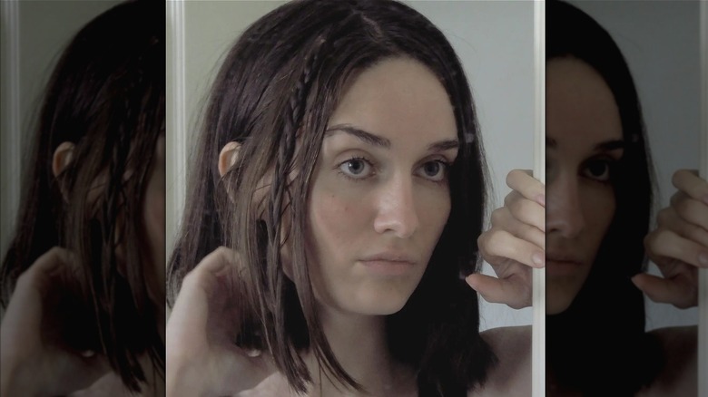 woman with braided front strand of hair