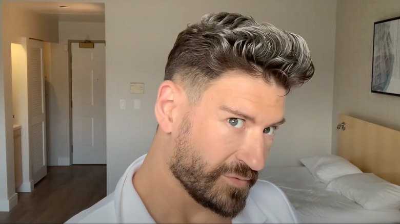 Man with platinum frosted tips