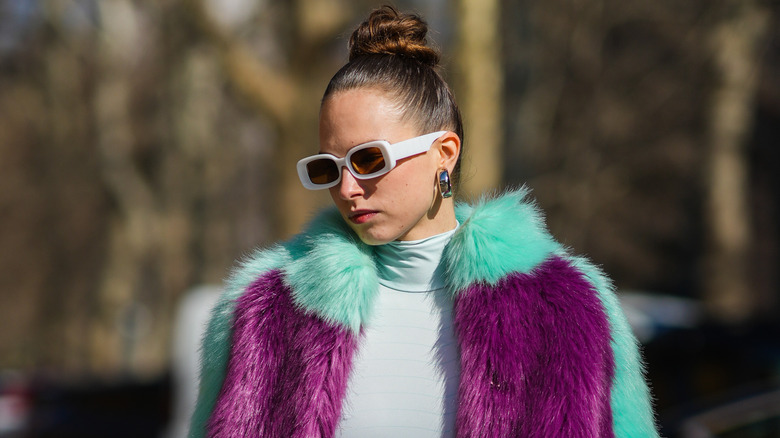 woman with hair up