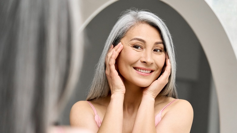 woman with gray hair