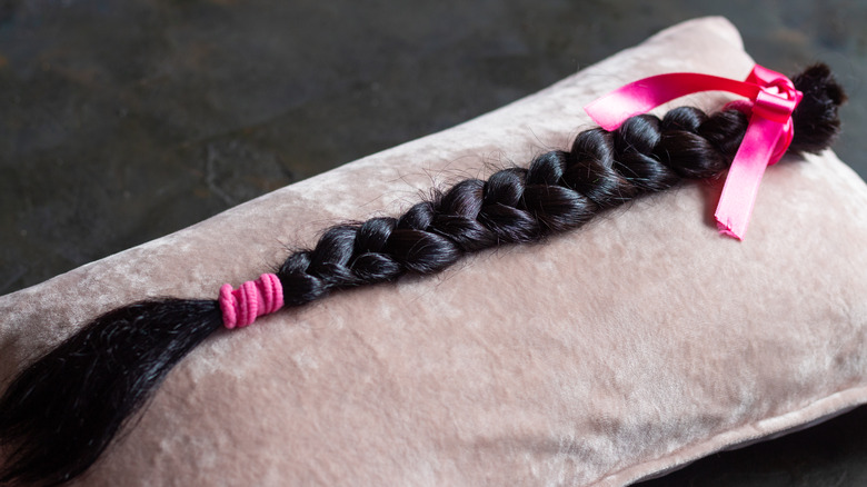 human hair on a pillow 