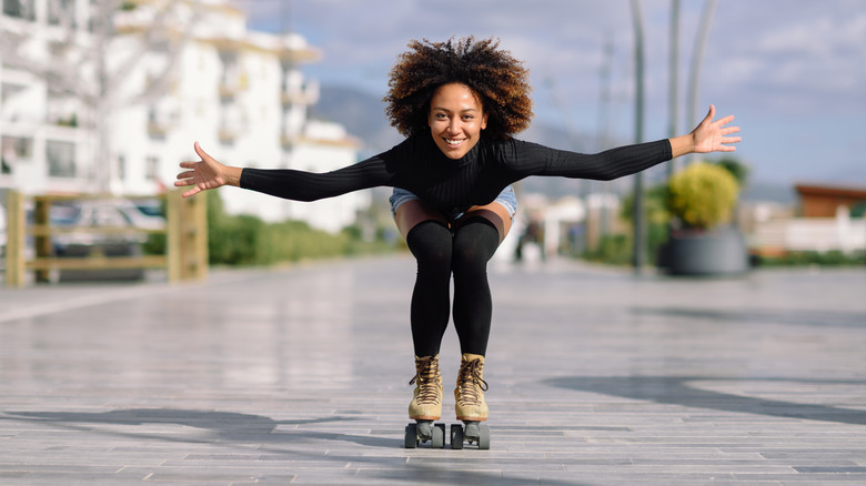 person rollerskating