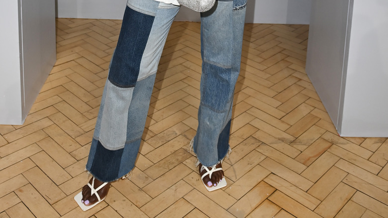 denim patchwork jeans