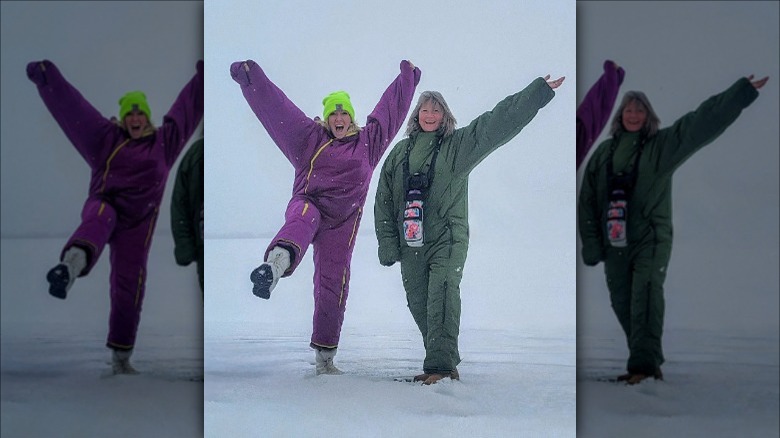 women in Selk'bag wearble sleeping bags