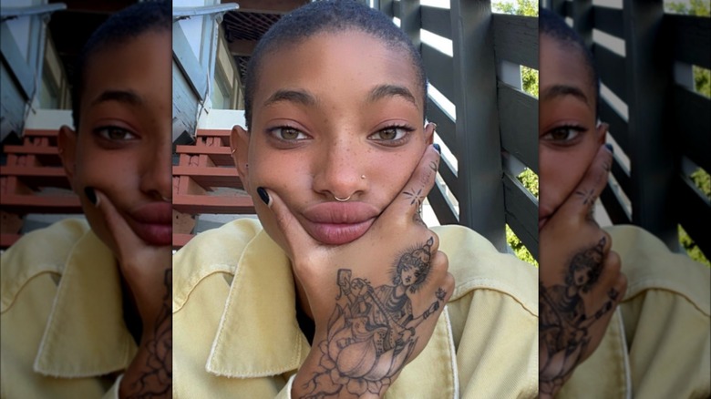 Willow Smith selfie with tattoos