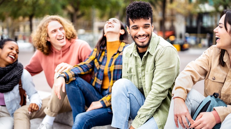 group of friends laughing