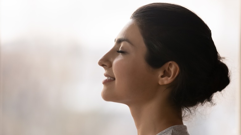 Woman meditating