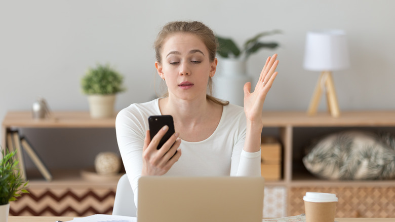 woman venting on video