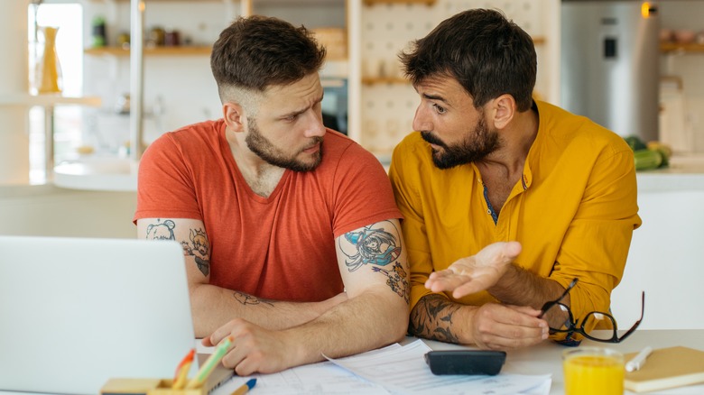 Male couple arguing